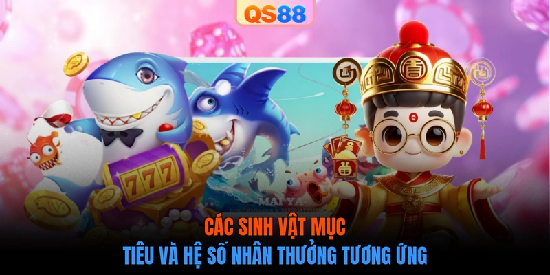Các sinh vật mục tiêu và hệ số nhân thưởng tương ứng