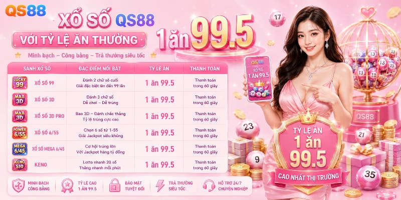Hệ thống xổ số QS88 trả thưởng minh bạch