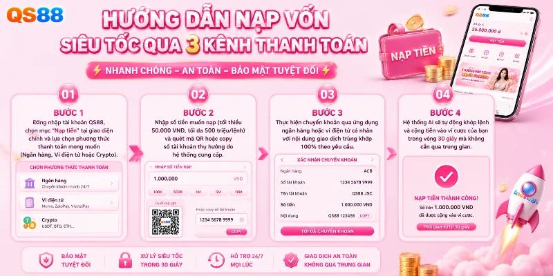 Quy trình nạp vốn tại QS88 đơn giản và an toàn